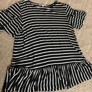 Striped peplum top size small